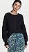 Free People Women's Dream Cable Crew, Black, M
