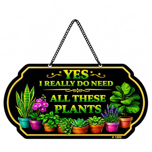 Plant Lover Sign, 10x5 Inch Aluminum Hanging Garden Sign with