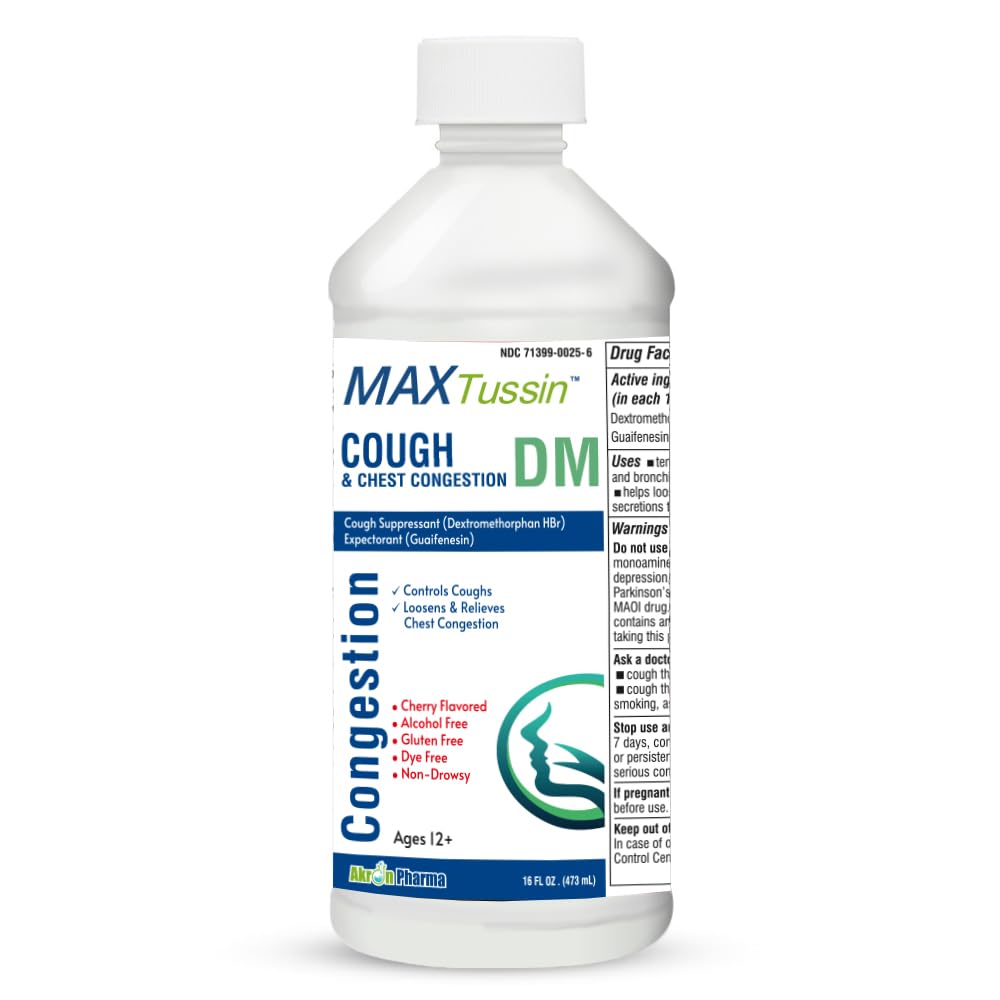 OneLAX MaxTussin™ Dextromethorphan HCL and Guaifenesin Liquid 16 oz Cough and Chest Congestion suppressant Syrup