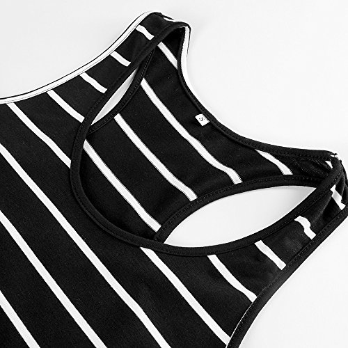 Image of Roselux Women Sleeveless Scoop Neck Striped Maxi Sundresses Loose Racerback Long Dress