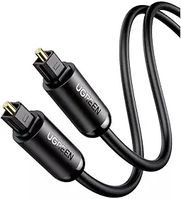 QCYDOBRASIL Cabo de Áudio Toslink Óptico Digital Macho-Macho 2 Metros Preto Cabo de Áudio de Fibra Óptica Conexão Plug and Play Som Alta Performnace