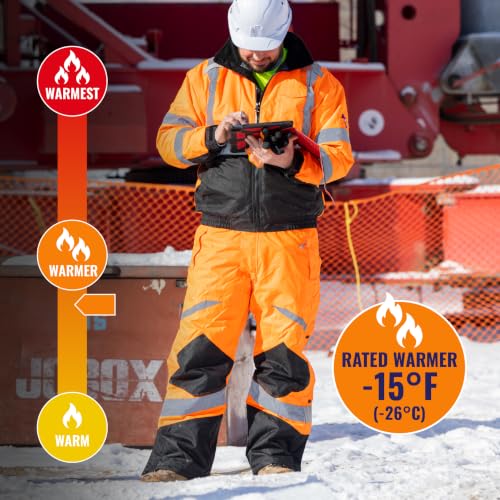 Image of Ergodyne GloWear 8928 Insulated Thermal Bib Overalls, High Visibility, Weather-Resistant