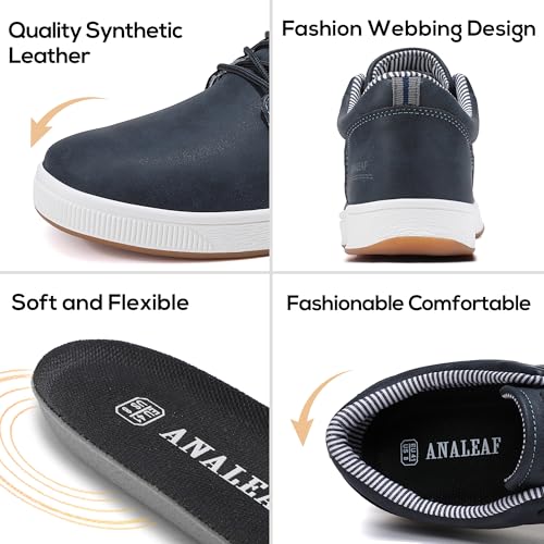 Image of ANALEAF Mens Casual Shoes Oxford Fashion Dress Sneakers Business Lace-Up Shoes