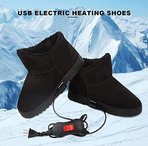 Pantuflas eléctricas térmicas USB negras unisex miniatura 2