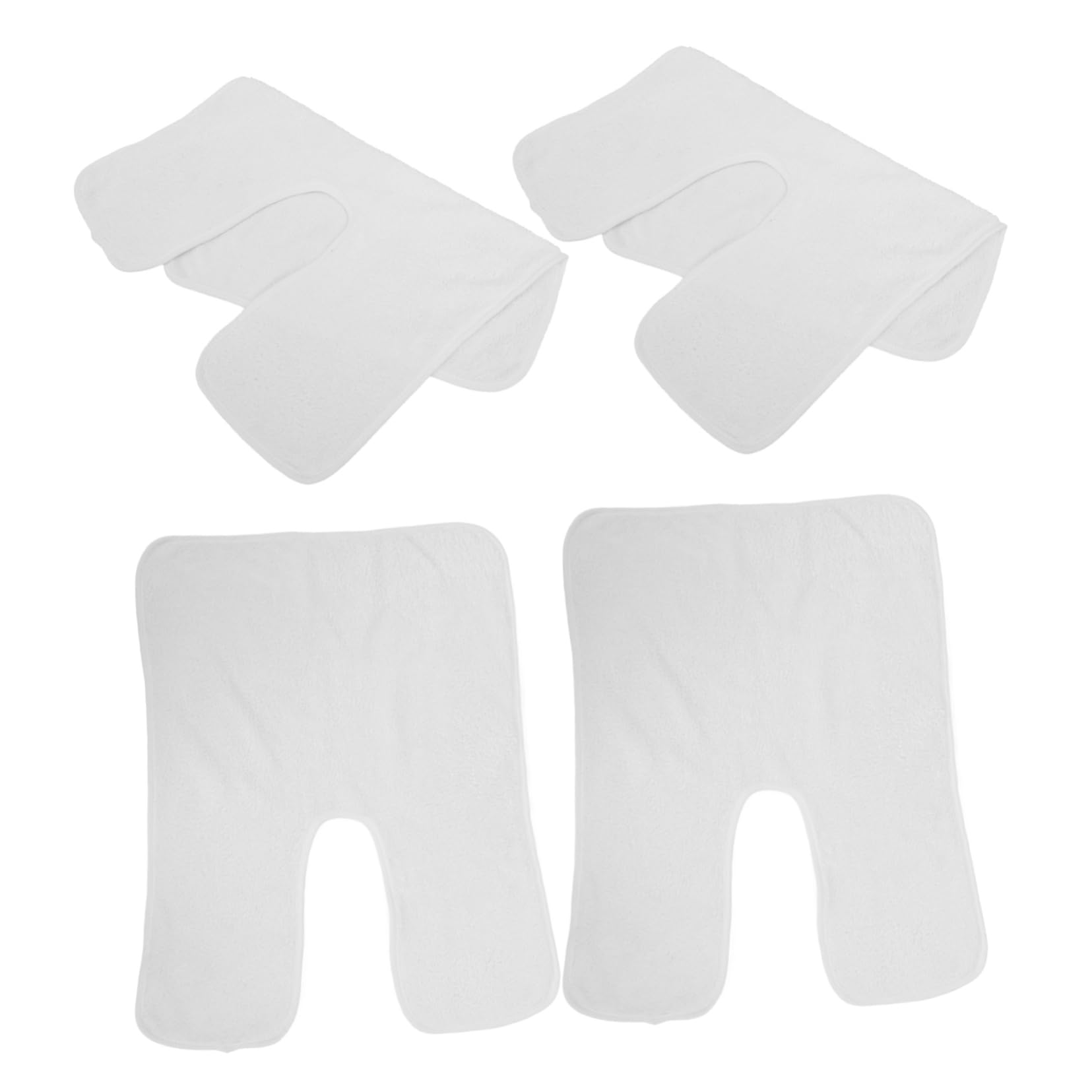 BESTYASH 4Pcs Shaped Beauty Towels Soft Esthetician Facial Towels for Home Salon and Cleansing Durable Absorbent and Easy to Maintain for Facials and Massages White
