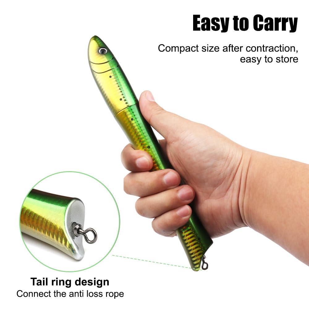 Canne à Pêche Télescopique Mini Stylo Poisson avec Moulinet Réglable Eau Salée Douce Voyage