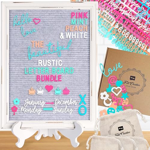 Babillard en feutre de qualité supérieure Felt Creative Home Goods avec cadre blanc