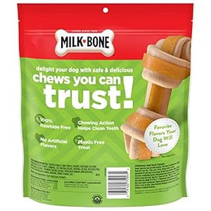 Milk bone chews gnawbones rawhide free dog treats chicken 30 long lasting mini knotted bones   cucciolini doodles