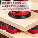 Infreecs 12 sztuk haczyków na ławkę ze stopu aluminium, zacisk dla psa, do obróbki drewna, do stołu warsztatowego, pozycjonowanie, zacisk dla psa, akcesoria do strugania psa, 20 mm (czerwone)