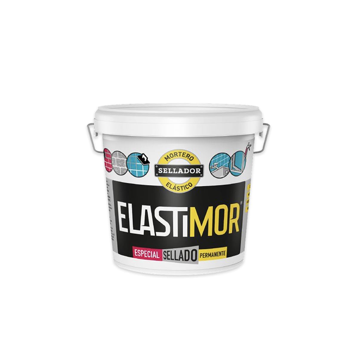 ELASTIMOR Mortero Sellador, Cemento Express, Impermeable, para encintados, llagueados, sellados, rejunteados, reparaciones, Cubo 6 Kg
