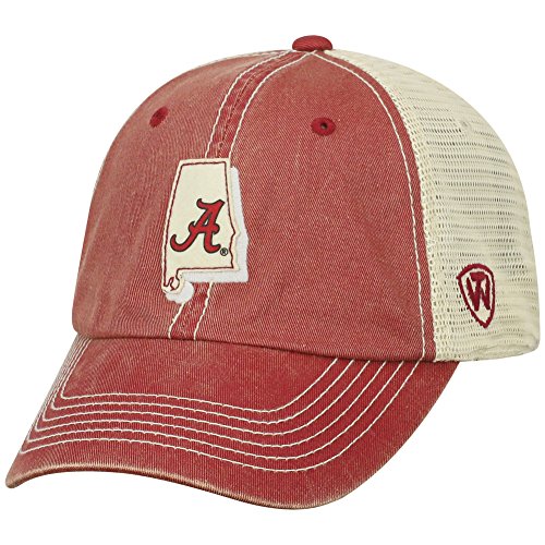 Top of the World Alabama Crimson Tide Men's Adjustable Off Road Mesh State Icon hat, Adjustable
