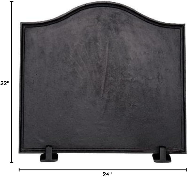 Black Cast Iron Plain Fireback - 22 x 24 inch