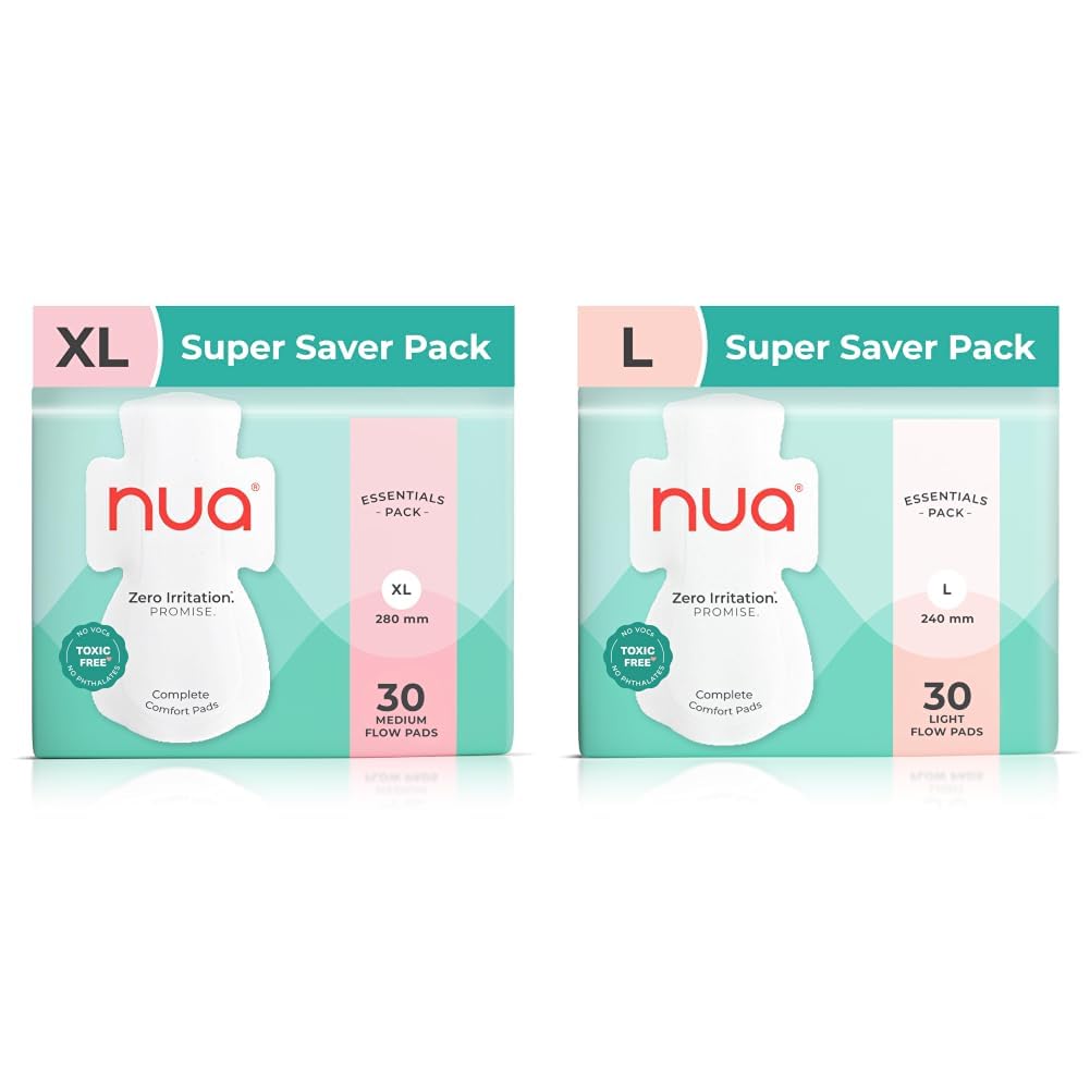 Nua Ultra Safe| 30 Medium Flow -XL | SUPER SAVER PACK | Leakproof & Toxic Free Sanitary Pad (Pack of 30) & Complete Comfort Sanitary Pads for Women L | Pack of 30 | Light Flow Pads | Super Saver-image-23