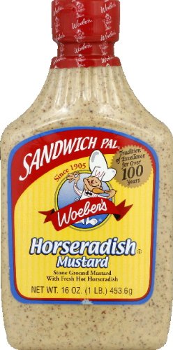 Woeber's Sandwich Pal Horseradish Mustard 16oz (Pack of 2)