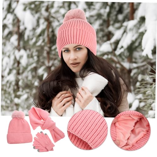 1set Women Costume Accessories Touchscreen Gloves Beanie Hat and Scarf Outdoor Warmth and Style Soft and Comfortable Materials3