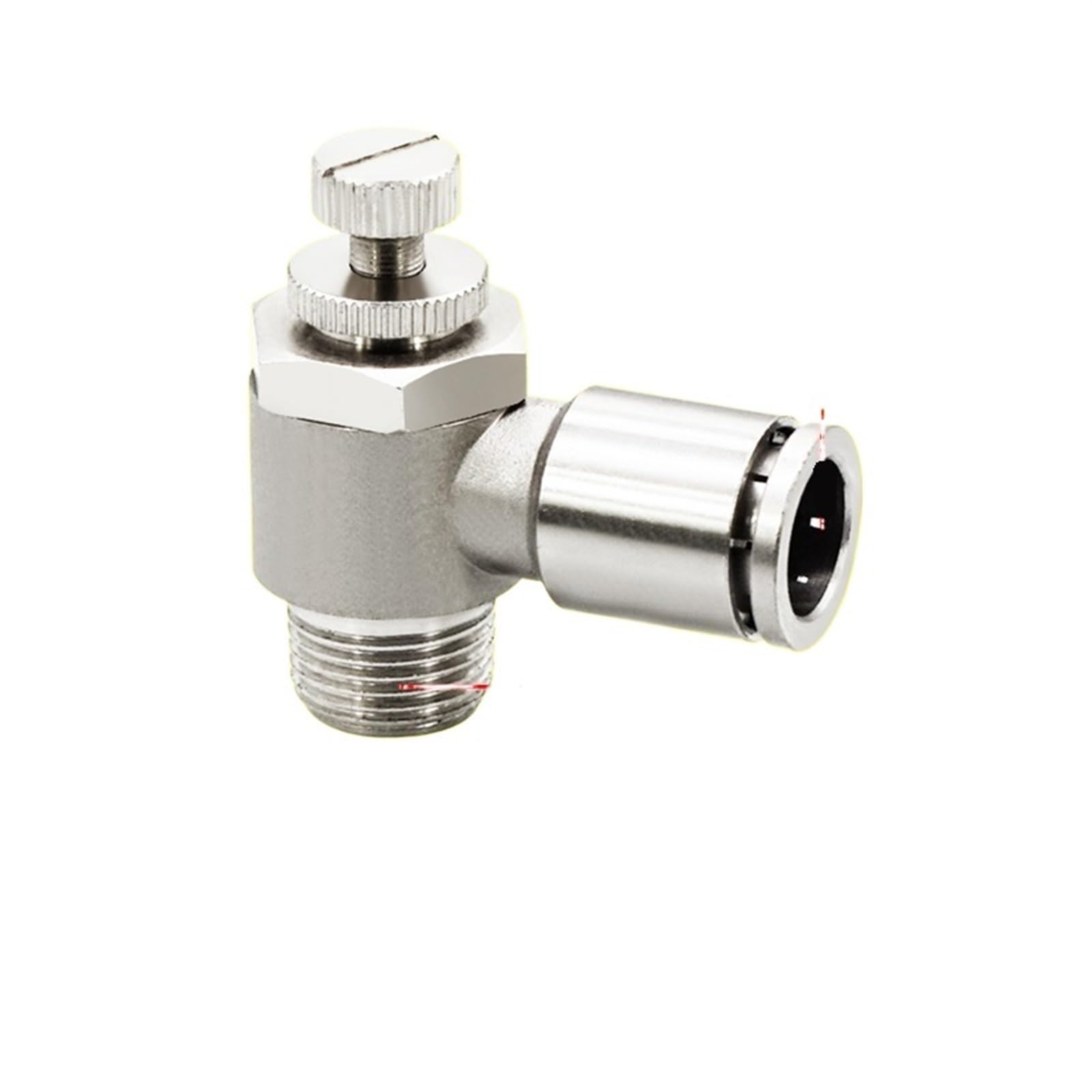 IEUMJNAT 1PCS SL4/6/8/10/12mm All Copper Nickel-Plated Quick Plug Trachea Pneumatic Cylinder Speed Valve Throttle External Thread(SL12-03)