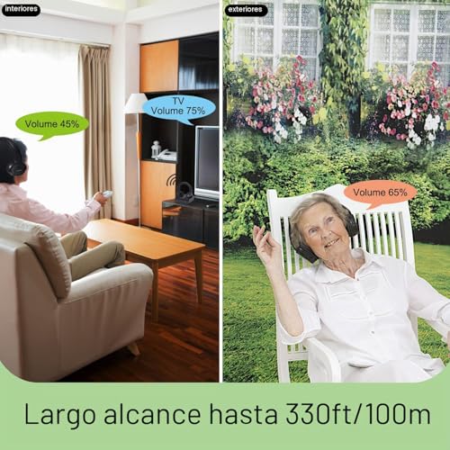 Auriculares inalámbricos para TV con transmisor digital óptico y 10h de batería 5