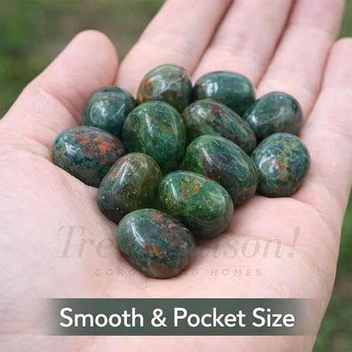 Image of Bloodstone Tumble Stone | 50 gm Tumbled Gemstones | Reiki Healing Stones | Home Decor Pebbles | Aquarium Gravel | Garden & Table Decor