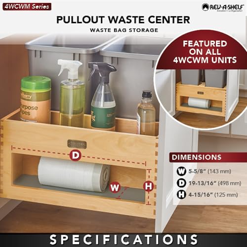 Contenedor de basura extraíble rectangular de madera miniatura 4