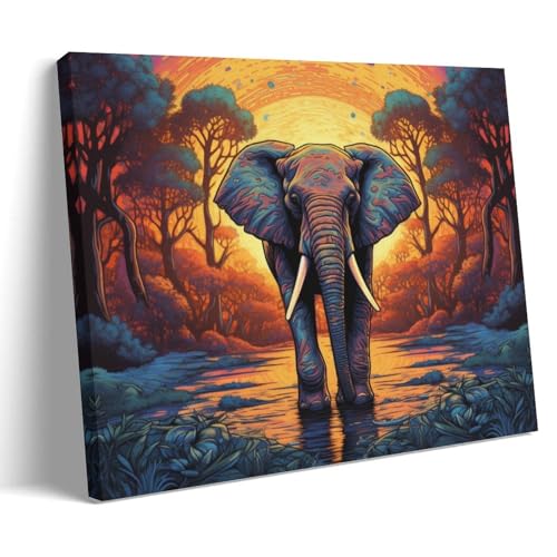 Toile éléphant DEBAOKA pour réchauffer l'ambiance du salon