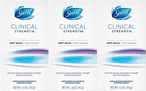 Secret Clinical Strength Antiperspirant Deodorant Solid, Ooh-la-la Lavender 1.60 oz (Pack of 3)