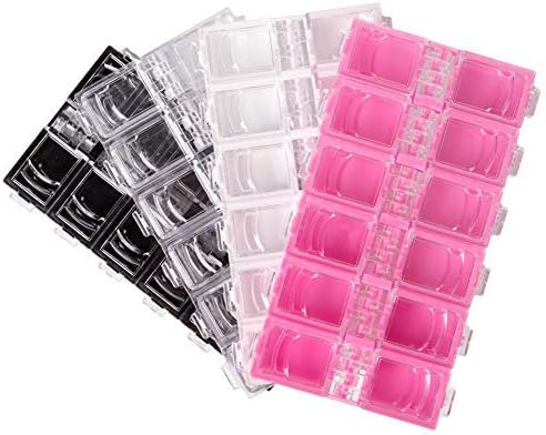 Simuer 12 Grids Plastic Jewelry Storage Box Organiser, Diamond Painting Embroidery Box Accessory Containers 8 Pack