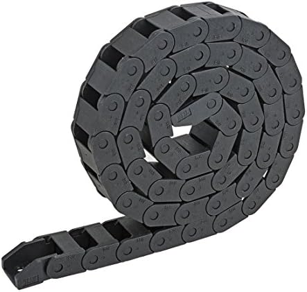 sourcing map R18 10mm x 15mmInner H*Inner WBlack Plastic Cable Wire Carrier Drag Chain 1M Length for CNC