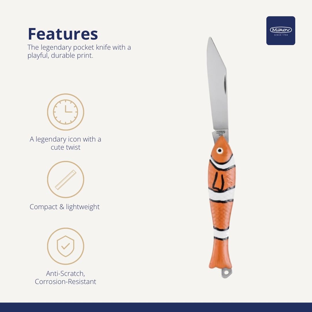Amazon.com : Mikov Clown Edition Fish Knife - Iconic Small Pocket