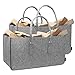 Produktbild Rubberneck 2er Set Allzweckfilztasche XXL mit Tragegriffen aus Filz für Holz, Zeitungen, Kaminholz, 61 x 32 x 32 cm (Hellgrau)