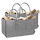 Rubberneck 2er Set Allzweckfilztasche XXL mit Tragegriffen aus Filz für Holz, Zeitungen, Kaminholz, 61 x 32 x 32 cm (Hellgrau)