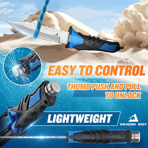 DRAGON RIOT Tauchermesser mit Beinholster, Outdoor Messer Feststehende, Scharfes Jagdmesser mit Holster, Allzweckmesser Cooles Camping Survival Messer Geschenk f ü r M ä nner