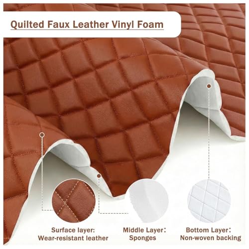 Tissu simili cuir marron pour garnitures de toit et doublure - 5