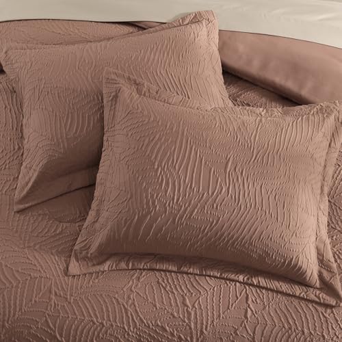 Image of Geniospin Full Size Comforter Set - Brown Textured Bedding Sets Full 7 Pieces, Bed in A Bag with Comforter, Sheets, Pillowcases & Shams, All Season Brown Bedding