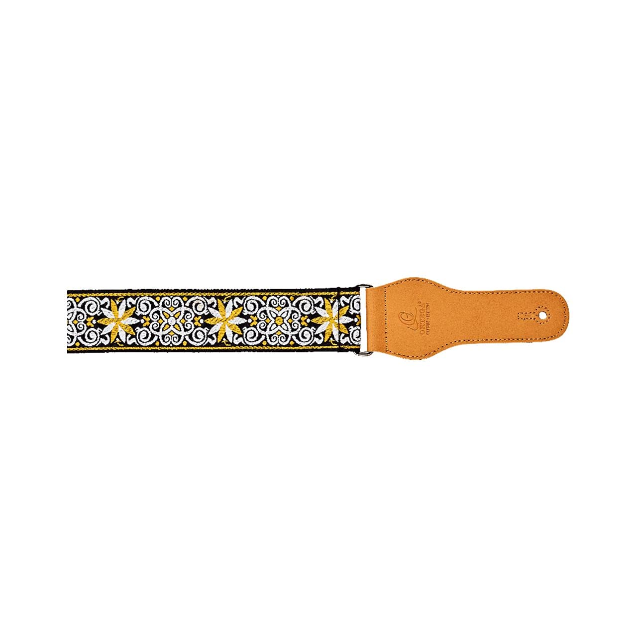 Ortega Guitars Adjustable Guitar Strap – Acoustic Guitar / Bass, Electric Guitar / Bass – Creative Series – Cotton, Classic Yellow (OCS-560)