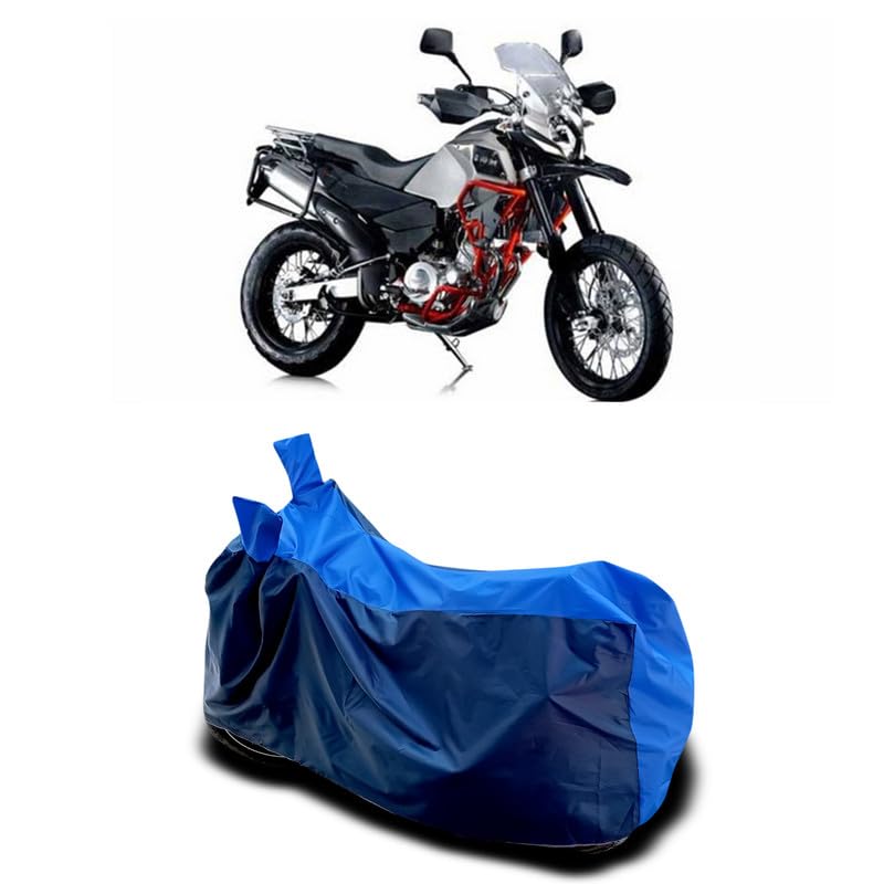 Image of DUFFEL-Two Wheeler Bike Body Cover Compatible for SWM Superdual T Bs6 Heat Protectio /UV-Rays /Birds Dropping /DustProof /Waterproof All Variants [Nevay Blue]