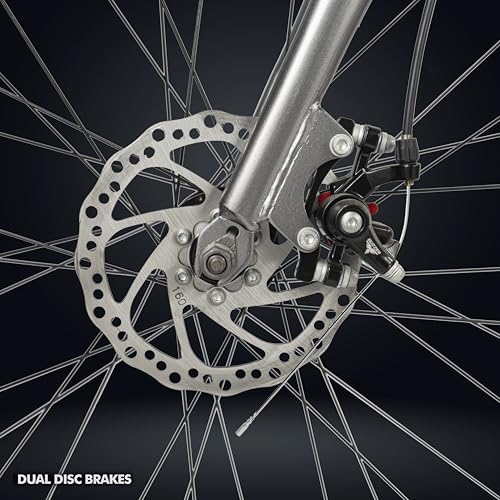 Image of ROADGIANT BRO-Code 700C | Dual Disc Brake | Hy-Brid | Aluminum Frame Bicycle |Single Speed | Light Weight | Unisex| for All-Terrain Riding (Grey)