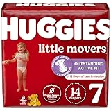Huggies Size 7 Diapers, Little Movers Baby Diapers, Size 7 (41+ lbs), 14 Count, Packaging May Vary