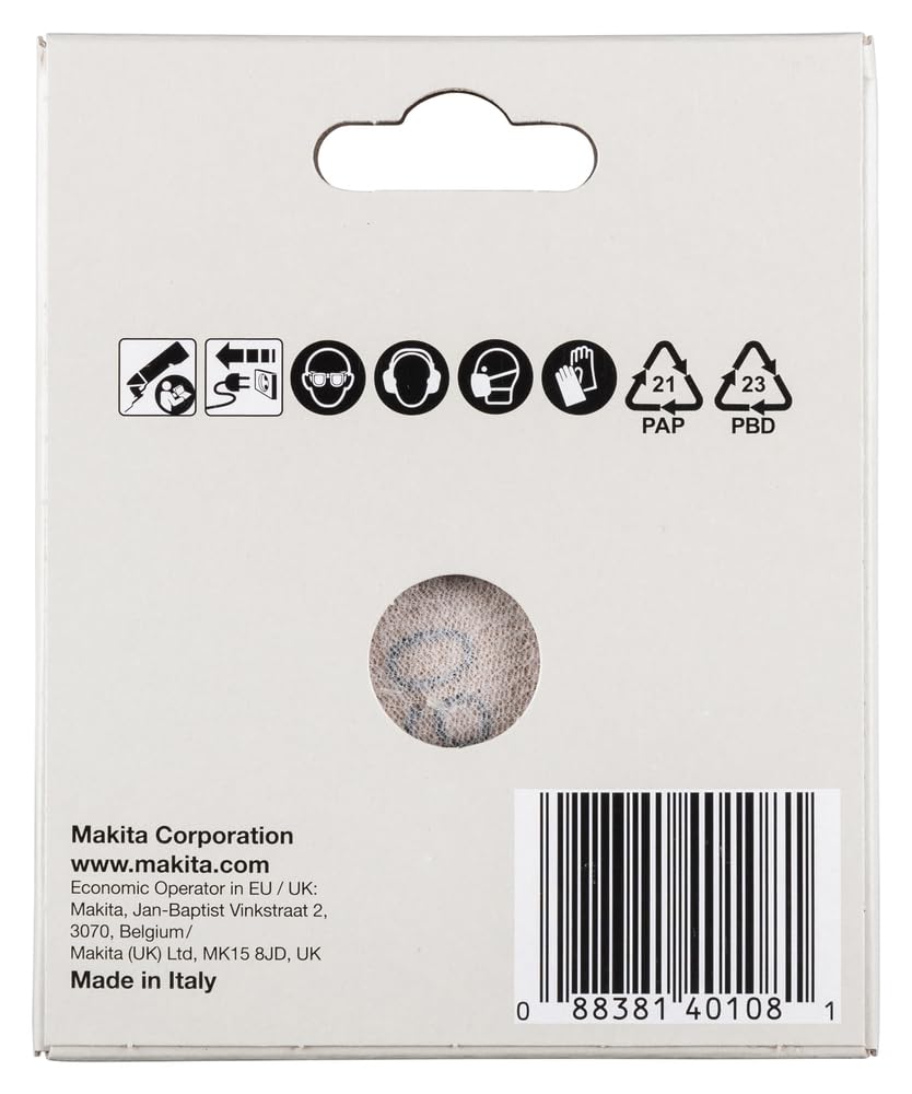 Makita B-21624 Carta Abrasiva 94mm, GR.60 GR.60 Velcro Legno 10pz