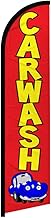 Infinity Republic - Car Wash (Red) Windless Full Sleeve Banner Swooper Flag - Perfect for Car Washes, Dealerships, Gas Stations etc!