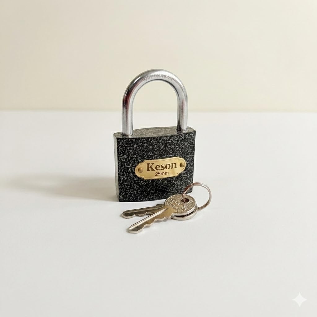 China Padlock Multipurpose Solid 2 Keys Door Lock 25mm | Grey Black Marble pad Lock |-image-48