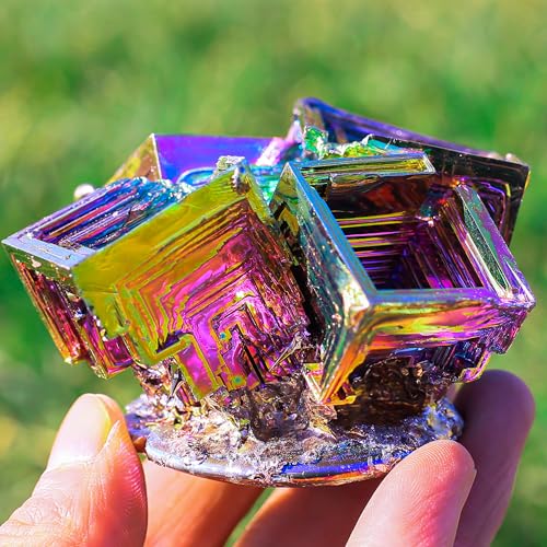 Image of Heavenly Metals Large Bismuth Ore Crystal - (1 to 1.1lb) Iridescent Rainbow Metal Art Specimen - Home Decoration, Education, Healing Stone, Collection