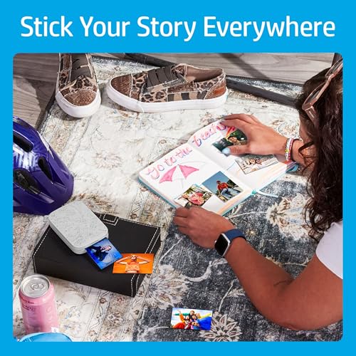 Image of HP Sprocket Portable 2x3 Instant Color Photo Printer (Luna Pearl) Starter Bundle