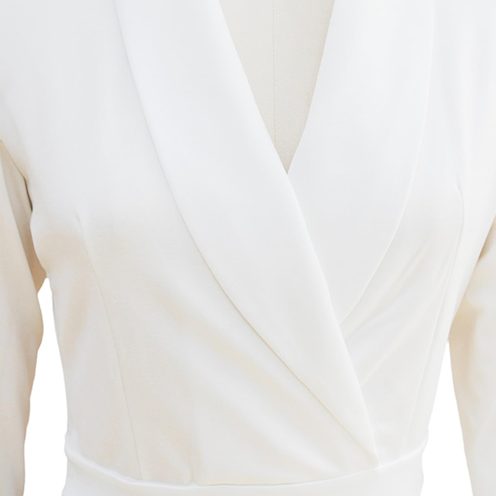 Vestido midi ajustado para mujer, diseño de solapa con cuello en V, mangas 3/4. Vestido de tubo ajustado con detalle de abertura, elegante y versátil para oficina, negocios, trabajo formal
