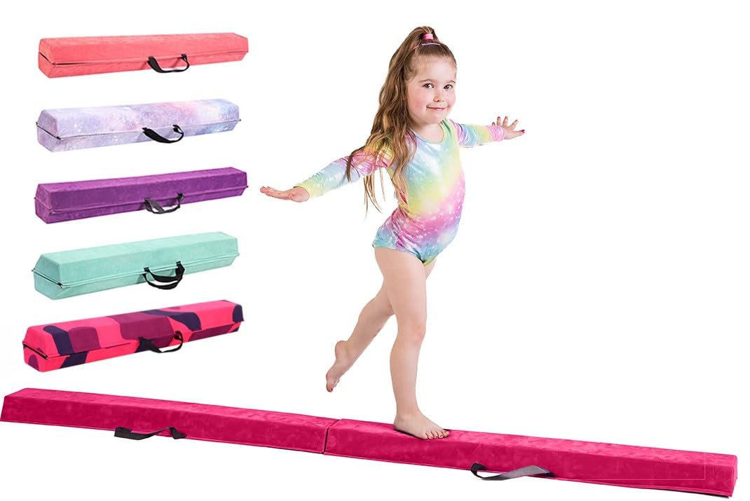 Barra de Equilibrio para niños - Tamaños 210/240/270/300cm Increíble Equipo de Equilibrio para niños en casa - Ante sintético, Espuma EVA de Alta Densidad - Correas de Transporte