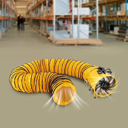 Ventilador industrial soplador de 16 pulgadas, 1100W con dos velocidades, ventilador axial de alta potencia con ducto de 32.8 pies, 3178 CFM para ventilación y extracción en cuarto de cultivo, almacén y taller miniatura 4