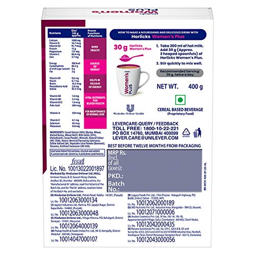 Image of Horlicks Women's Plus Chocolate Carton, 400 g + Horlicks Health & Nutrition drink - 1 kg Refill pack (Classic Malt)