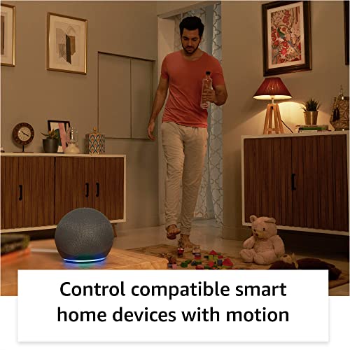 Image of Echo Dot (5th Gen, White) gift twin pack with Wipro 9W LED Smart Color Bulb