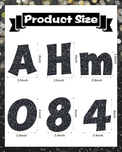 Image of 237 Pcs Glitter Bulletin Board Letters, Numbers and Punctuation 4 Inch | Cut Out Letters for Bulletin Board Decorations, Poster Board Letters Alphabet Cutouts for Classroom Wall Decor (Black)