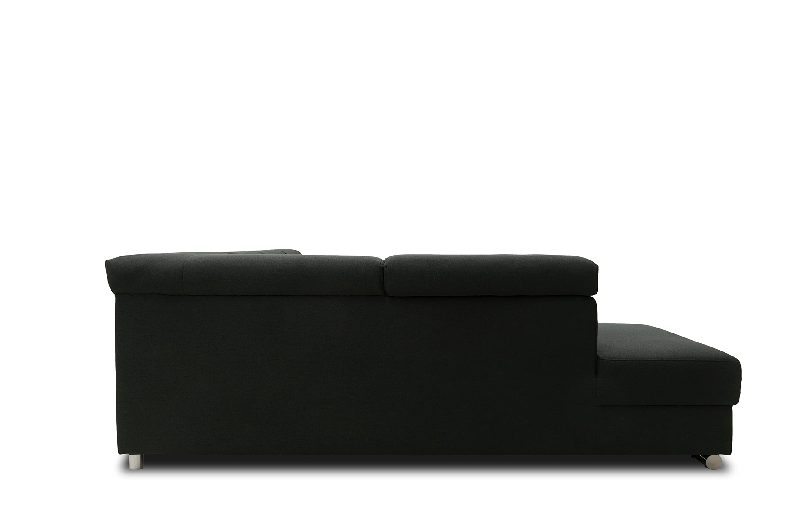 DOMO. collection Wohnlandschaft David FK, Longchair rechts mit Schlaffunktion und Bettkasten in U-Form, Schlafsofa mit Federkern und Rückenfunktion, 337 x 232 x 78 cm (BxTxH), anthrazit
