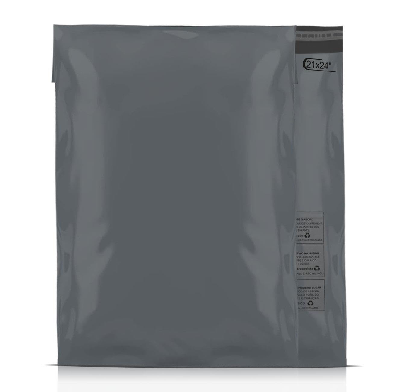 A2Z Eco Friendly Grey 100 Piece Poly Mailing Parcel Bag 21"x 24" Postage Postal Self Seal Plastic Mailers Posting Shipping Packaging Post Parcels Assorted Packing Bags 533mm to 610mm